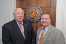 Missouri Representative Charlie Denison and House Clerk Adam Crumbliss